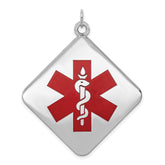 Sterling Silver Rhodium-plated Medical Jewelry Pendant