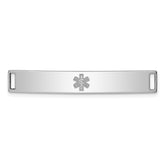 Sterling Silver Rhodium-plated Non-enameled Medical ID Plate
