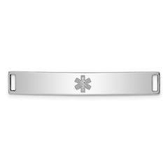 Sterling Silver Rhodium-plated Non-enameled Medical ID Plate