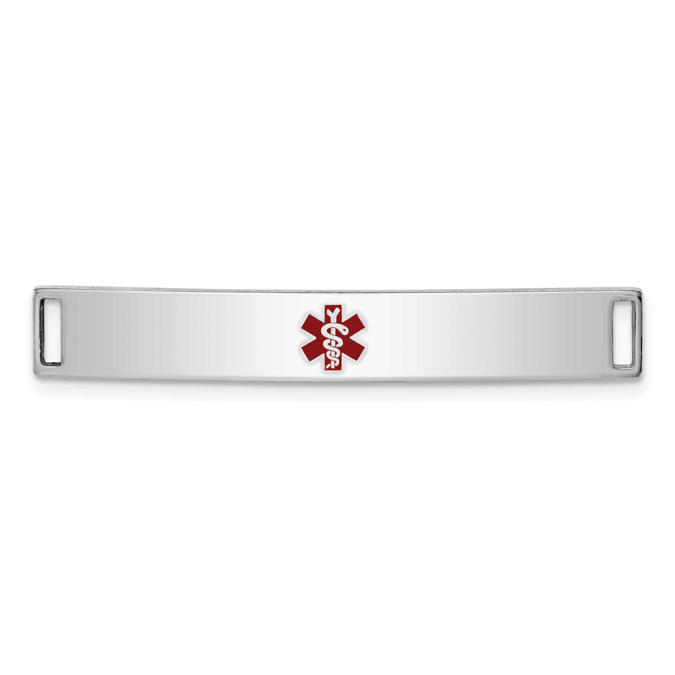 Sterling Silver Rhodium-plated Medical ID Plate