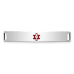 Sterling Silver Rhodium-plated Medical ID Plate