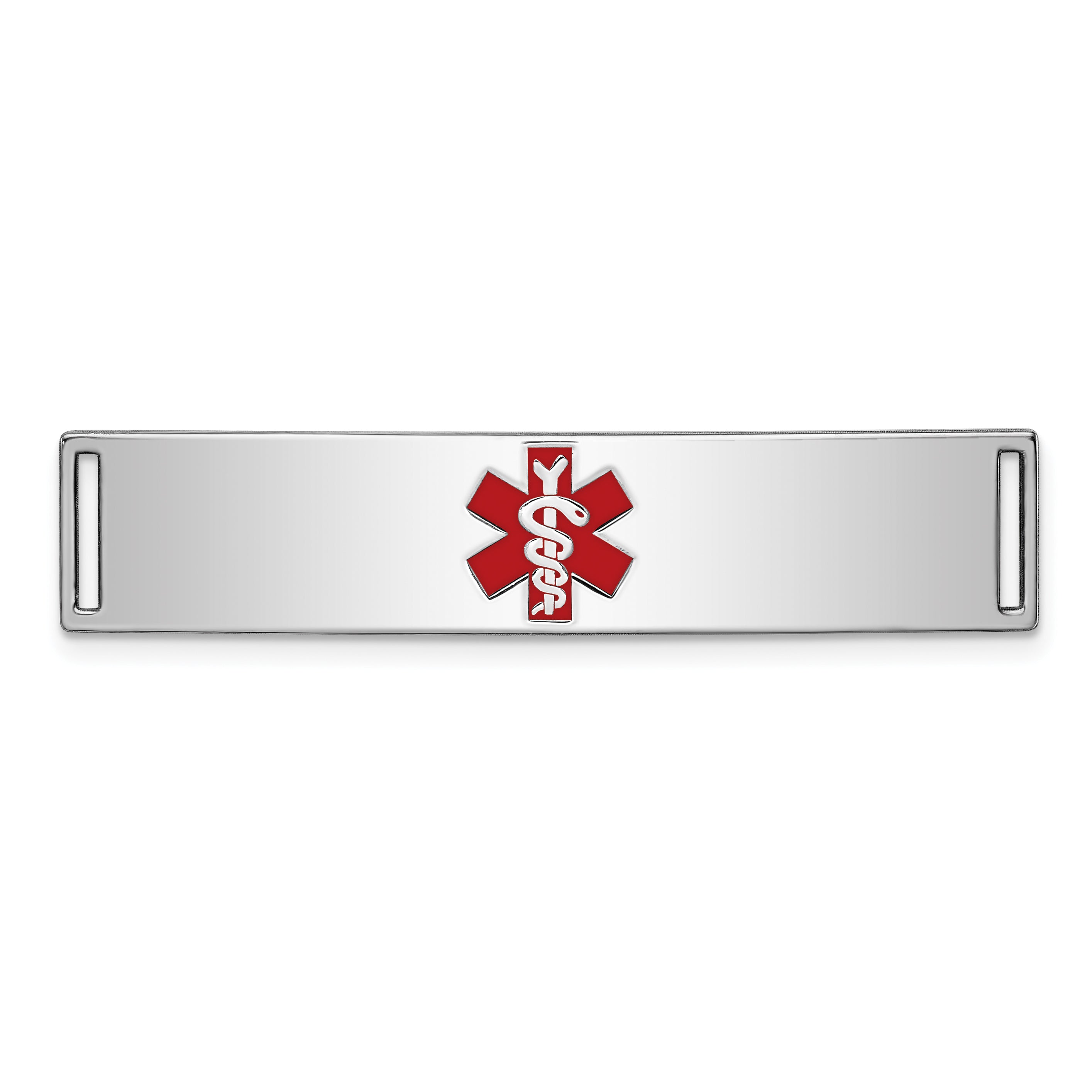 Sterling Silver Rhodium-plated Medical ID Plate
