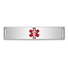 Sterling Silver Rhodium-plated Medical ID Plate
