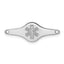 Sterling Silver Rhodium-plated Non-enameled Medical ID Plate