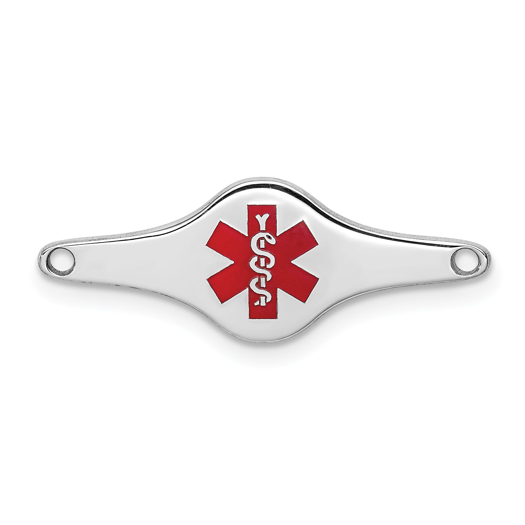Sterling Silver Rhodium-plated Medical ID Plate