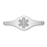 Sterling Silver Rhodium-plated Non-enameled Medical ID Plate