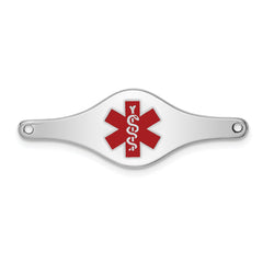 Sterling Silver Rhodium-plated Medical ID Plate