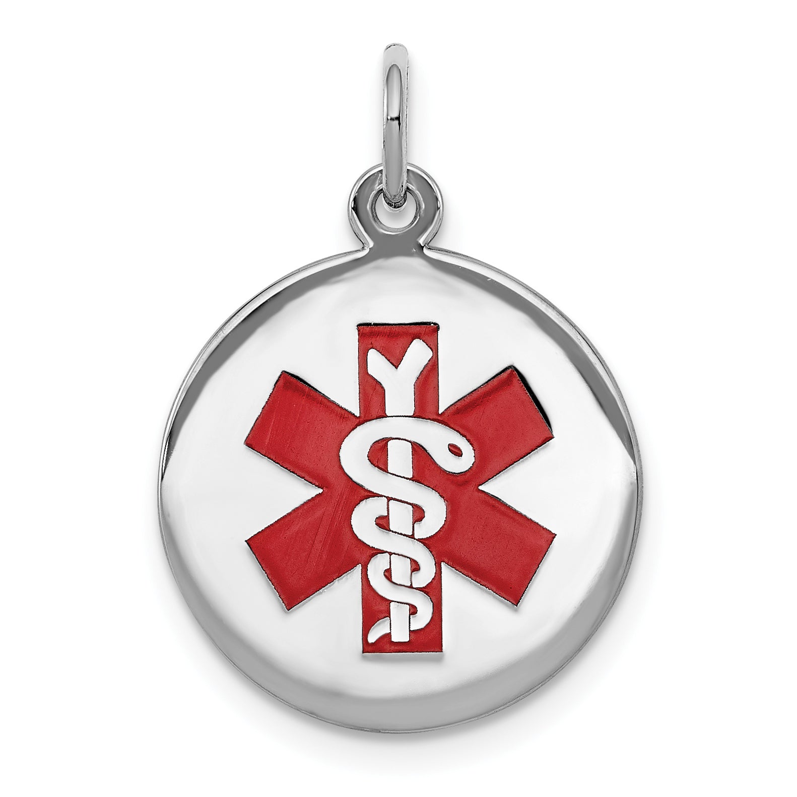 Sterling Silver Rhodium-plated Medical Jewelry Pendant