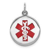 Sterling Silver Rhodium-plated Medical Jewelry Pendant