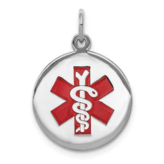 Sterling Silver Rhodium-plated Medical Jewelry Pendant