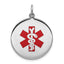 Medical Jewelry Pendant in Sterling Silver, 25mm Engravable - Sophia Jewelers