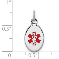 Sterling Silver Rhodium-plated Medical Jewelry Charm