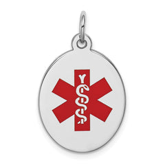 Sterling Silver Rhodium-plated Medical Jewelry Pendant