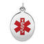 Medical Jewelry Pendant in Sterling Silver, 31mm Engravable - Sophia Jewelers