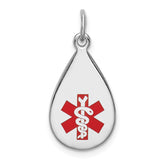 Sterling Silver Rhodium-plated Medical Jewelry Pendant