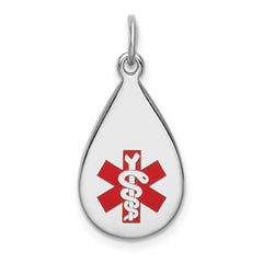 Sterling Silver Rhodium-plated Medical Jewelry Pendant