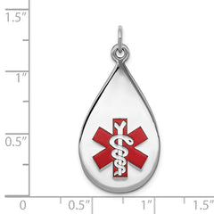 Sterling Silver Rhodium-plated Medical Jewelry Pendant