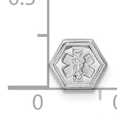 Sterling Silver Rhodium Non-enameled Attachable Emblem Medical Charm