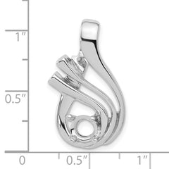 14k White Gold Holds 1-6mm Stone, Slide Mounting (No Stone Included)