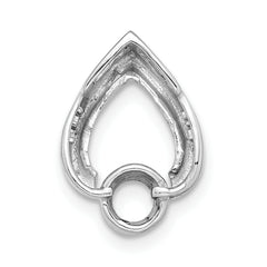 14k White Gold Teardrop 4mm Diamond Chain Slide Mounting (No Stone Included)