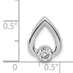 14k White Gold Teardrop 4mm Diamond Chain Slide Mounting (No Stone Included)