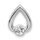 14k White Gold Teardrop 4.4mm Diamond Chain Slide Mtg