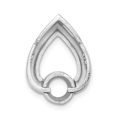 14k White Gold Teardrop 5mm Diamond Chain Slide Mounting (No Stone Included)