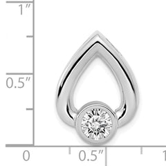 14k White Gold Teardrop 5mm Diamond Chain Slide Mounting (No Stone Included)