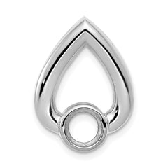 14k White Gold Teardrop 5.8mm Diamond Chain Slide Mounting (No Stone Included)