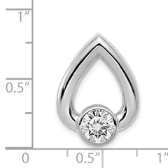 14k White Gold Teardrop 5.8mm Diamond Chain Slide Mounting (No Stone Included)