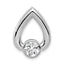 14k White Gold Teardrop 5.8mm Diamond Chain Slide Mtg