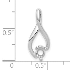 14k White Gold Fancy 4mm Diamond Slide Mounting (No Stone Included)