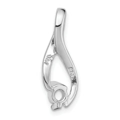 14k White Gold Fancy 4.5mm Diamond Slide Mounting (No Stone Included)