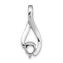 14k White Gold Fancy 5.8mm Diamond Slide Mounting (No Stone Included)