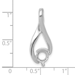 14k White Gold Fancy 5.8mm Diamond Slide Mounting (No Stone Included)