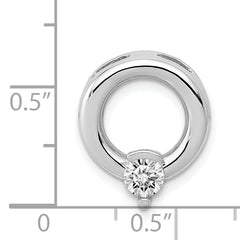 14k White Gold Circle 4mm Diamond Chain Slide Mounting (No Stone Included)