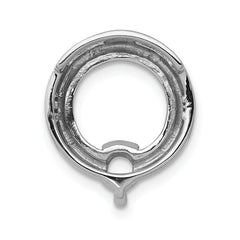 14k White Gold Circle 4.4mm Diamond Chain Slide Mounting (No Stone Included)