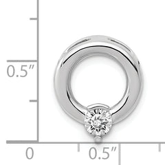 14k White Gold Circle 4.4mm Diamond Chain Slide Mounting (No Stone Included)