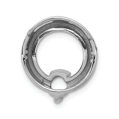 14k White Gold Circle 5mmDiamond Chain Slide Mounting (No Stone Included)