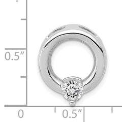 14k White Gold Circle 5mmDiamond Chain Slide Mounting (No Stone Included)