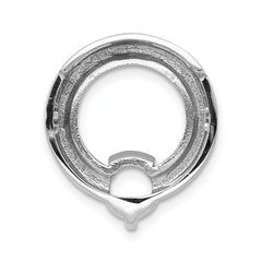 14k White Gold Circle 5.8mm Diamond Chain Slide Mounting (No Stone Included)