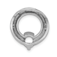 14k White Gold Circle 6.5mm Diamond Chain Slide Mounting (No Stone Included)