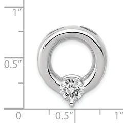 14k White Gold Circle 6.5mm Diamond Chain Slide Mounting (No Stone Included)