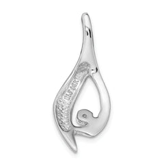 14k White Gold Peg Set Diamond Slide Mounting (No Stone Included)