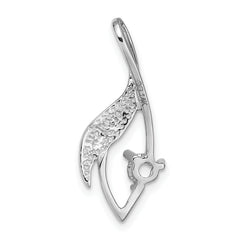 14k White Gold Fancy 4mm Diamond Slide Mounting (No Stone Included)