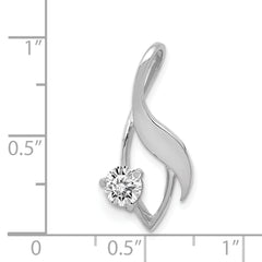 14k White Gold Fancy 4mm Diamond Slide Mounting (No Stone Included)
