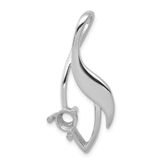 14k White Gold Fancy 5mm Diamond Slide Mounting (No Stone Included)