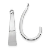 14k White Gold Polished J-Hoop Earring Jackets