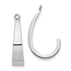 14k White Gold Polished J-Hoop Earring Jackets