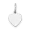 14K White Gold Plain .018 Gauge Engravable Heart Charm